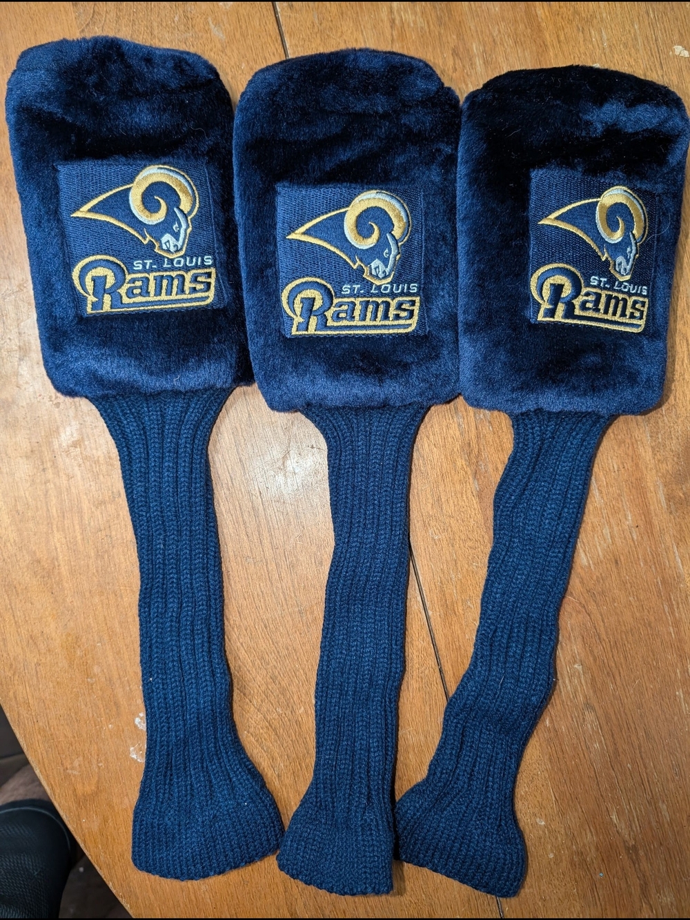 St. Louis Rams Navy & Gold Plush Golf Club Headcovers - Set of 3